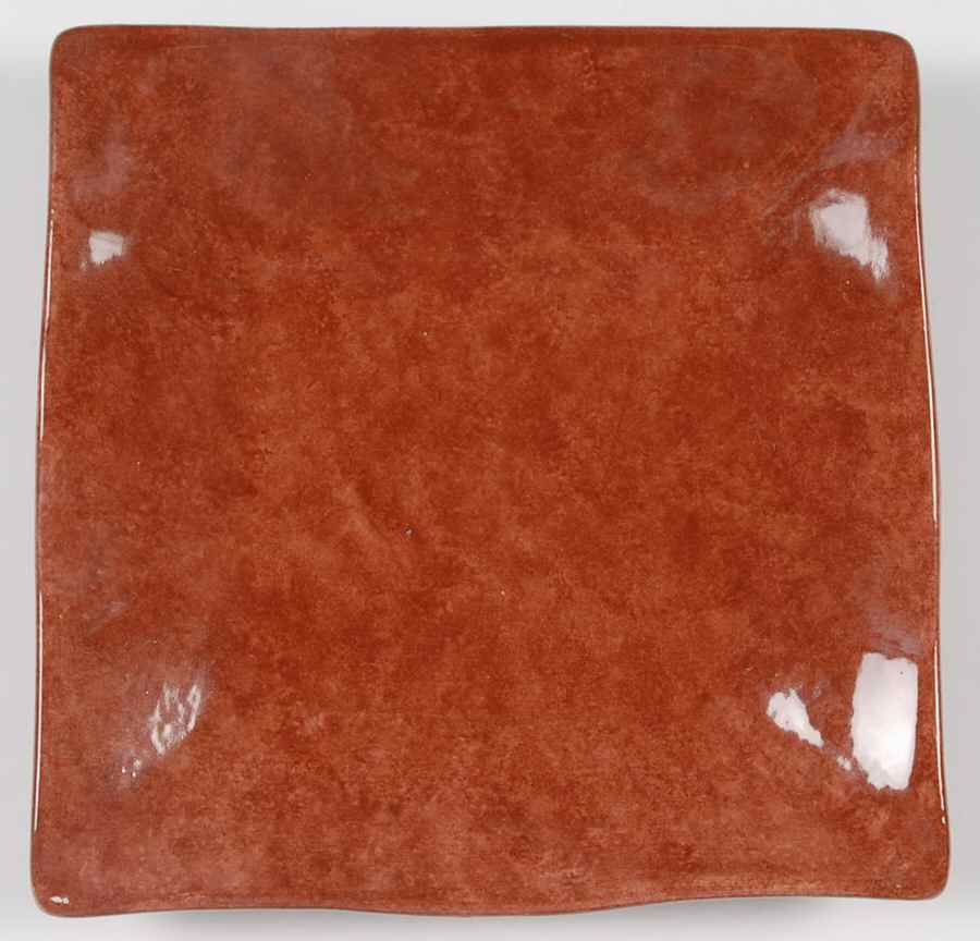 Onde Terra (Rust Brown) Square Salad Plate by Presenttense-1