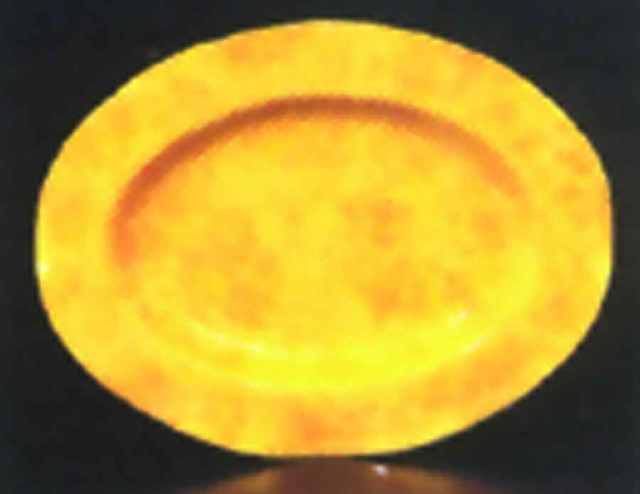 Onde Giallo (Yellow) 17" Oval Serving Platter by Presenttense-1
