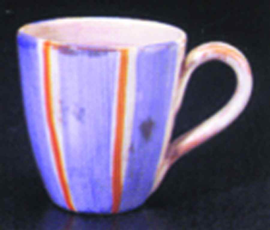 Stripes and Dots Blue Mug by Presenttense-1