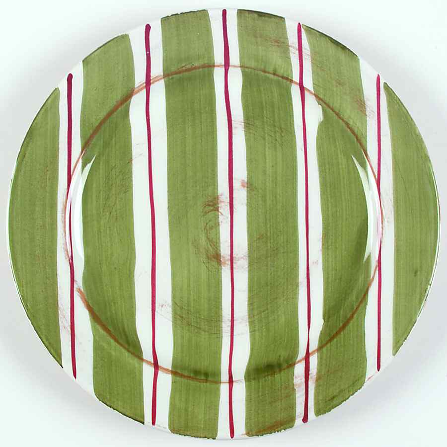 Stripes and Dots Green Dinner Plate by Presenttense-1