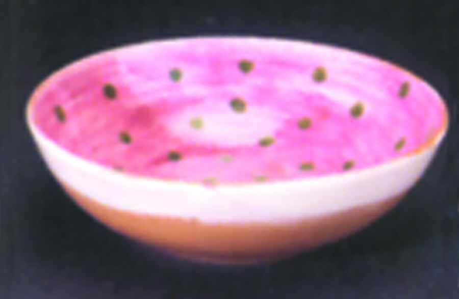 Stripes and Dots Red 11" Round Vegetable Bowl by Presenttense-1