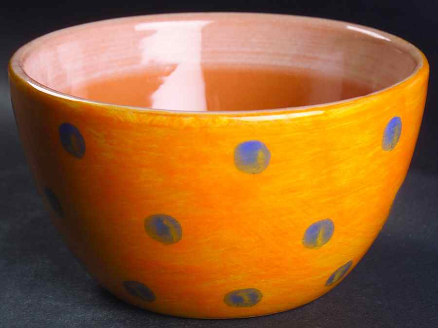Stripes and Dots Yellow Coupe Cereal Bowl by Presenttense-1