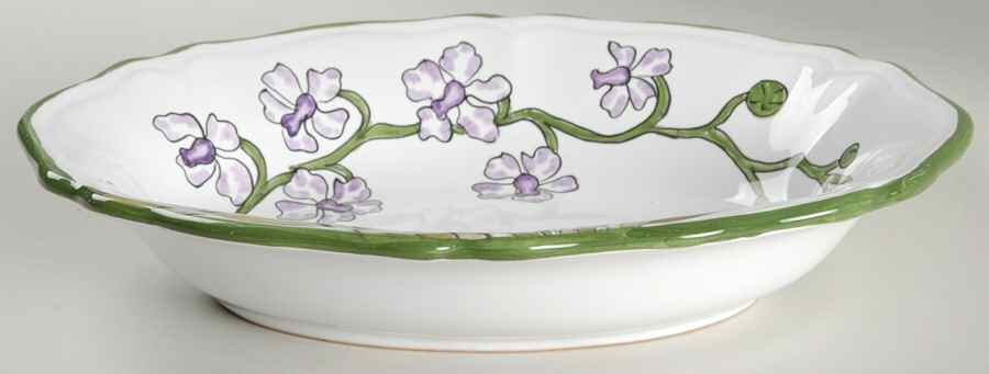 Orchid Garden (Accessories) 10" Oval Vegetable Bowl by Presenttense-1