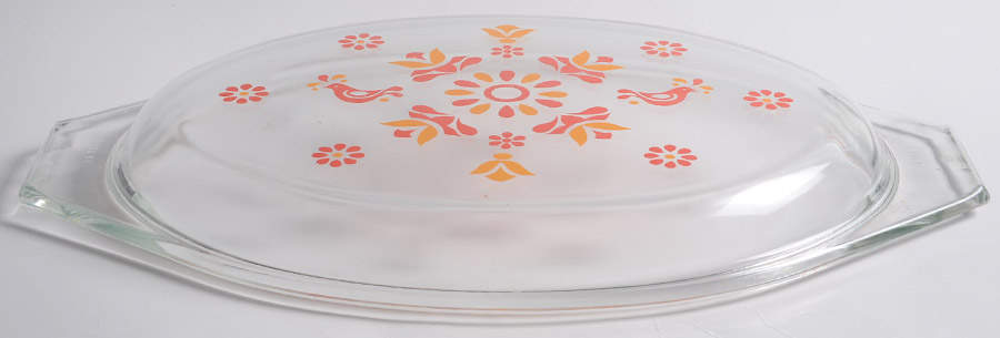 Friendship Lid for 1.5 Qt Oval Covered Divided Casserole by Pyrex-1