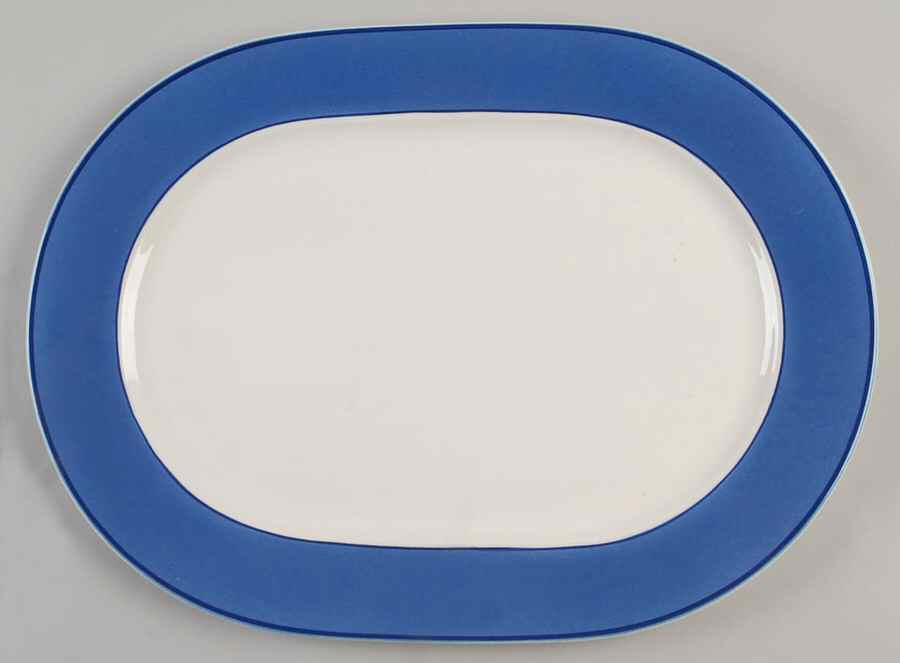 Spa Medium Blue (Rim) 14" Oval Serving Platter by Pagnossin-1