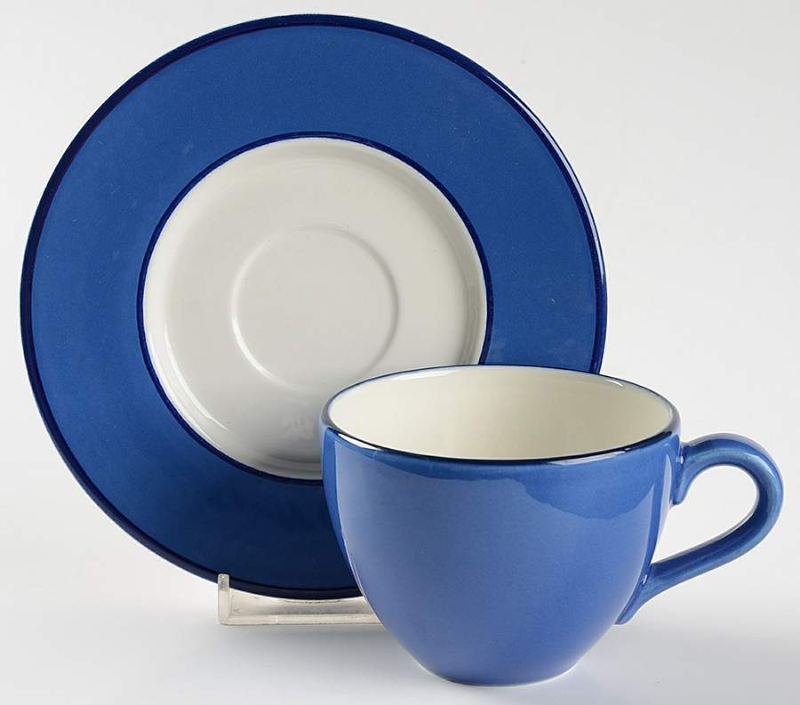 Spa Medium Blue (Rim) Flat Cup & Saucer Set by Pagnossin-1