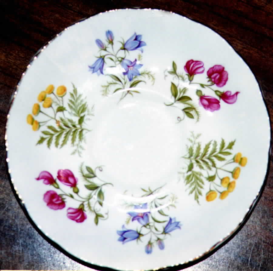 English Flowers (No Flower Name On Back) Saucer by Paragon-1