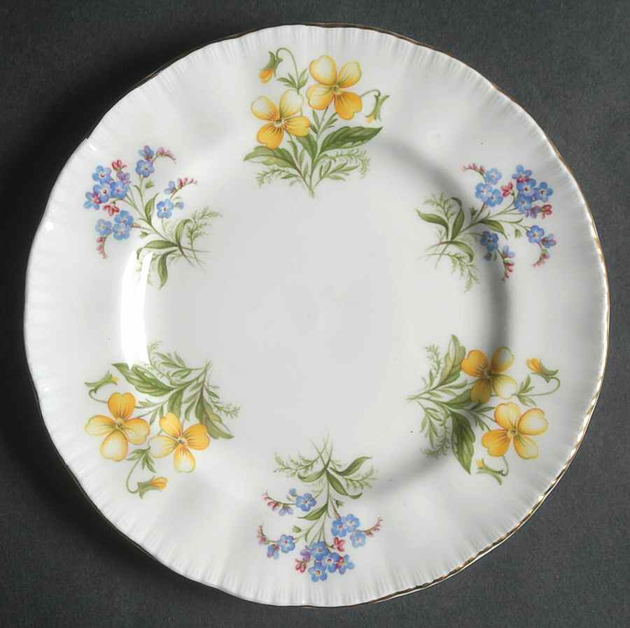 English Flowers (No Flower Name On Back) Bread & Butter Plate by Paragon-1