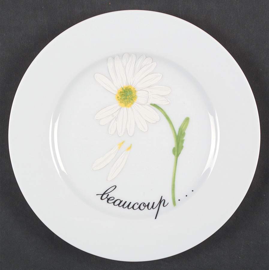 Daisy Salad Plate by Porcelaine de Sologne-1