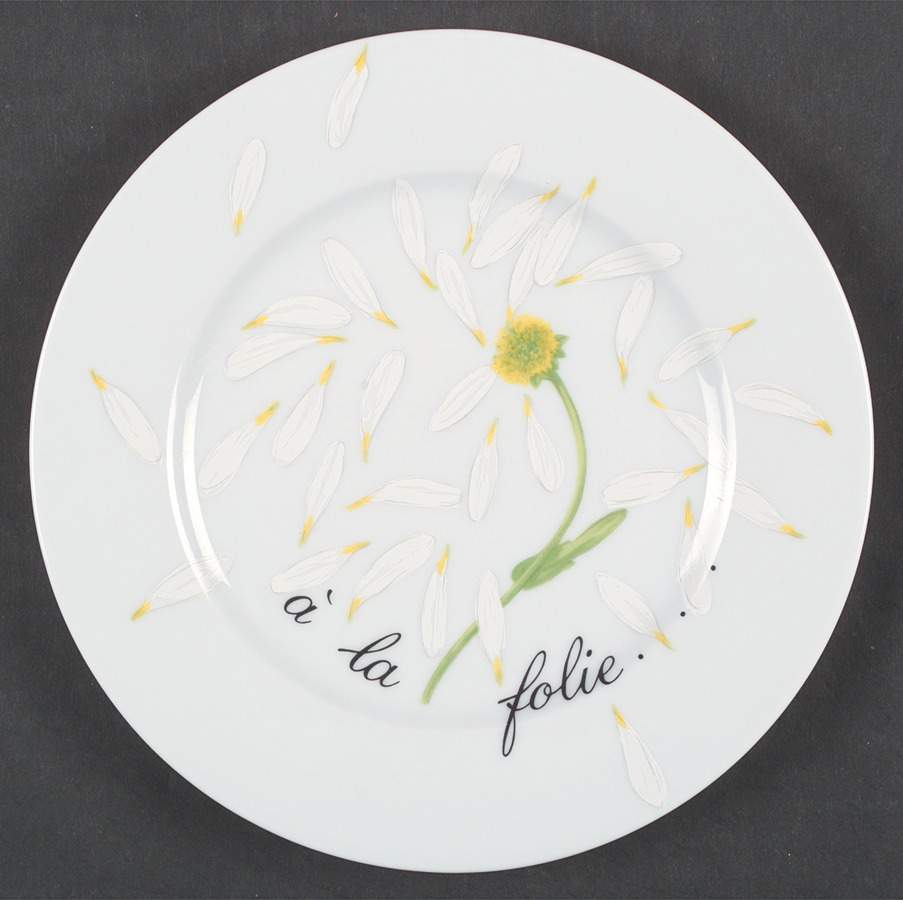 Daisy Salad Plate by Porcelaine de Sologne-1