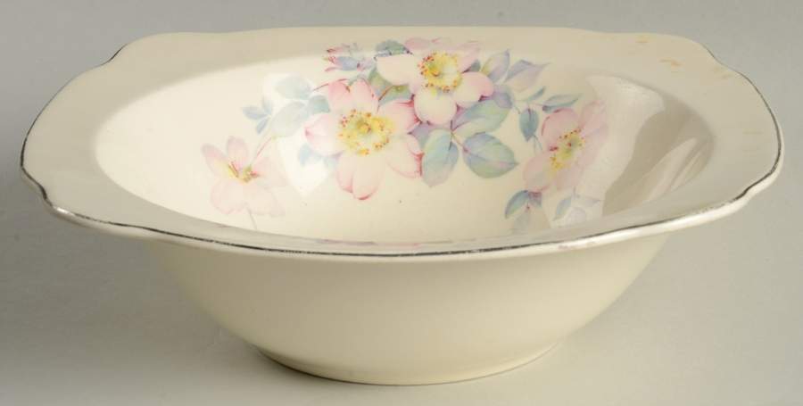 Gray Rose (Regina Shape) 8" Round Vegetable Bowl by Paden City-1