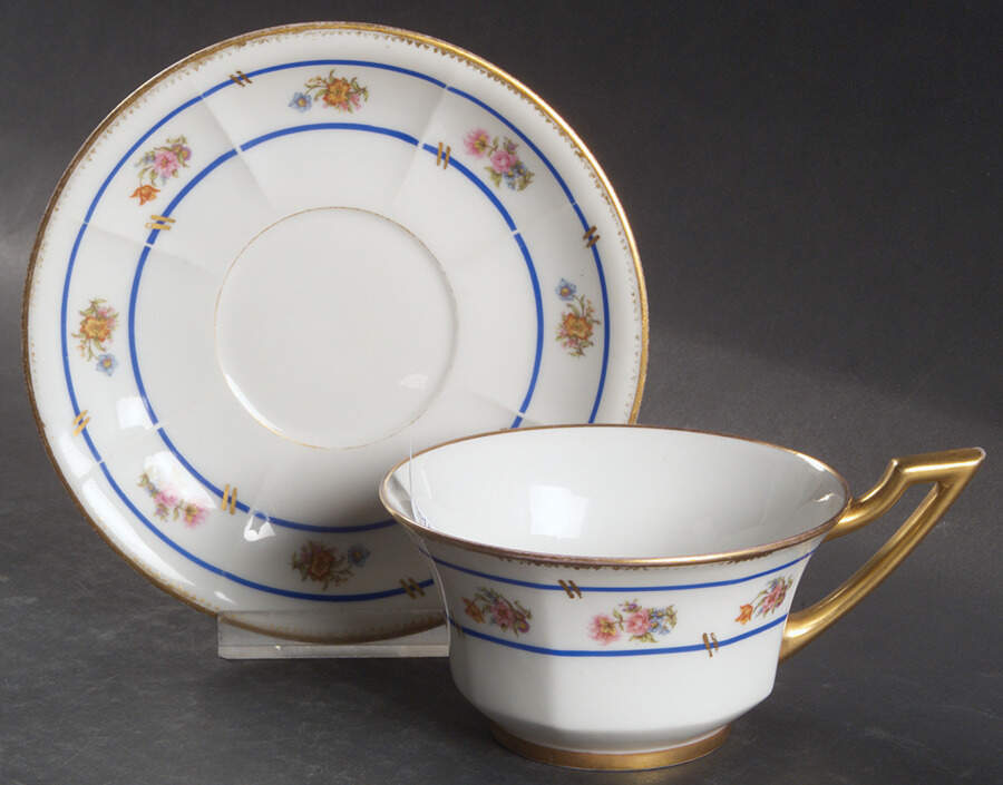 POY395 Flat Cup & Saucer Set by Jean Pouyat-1