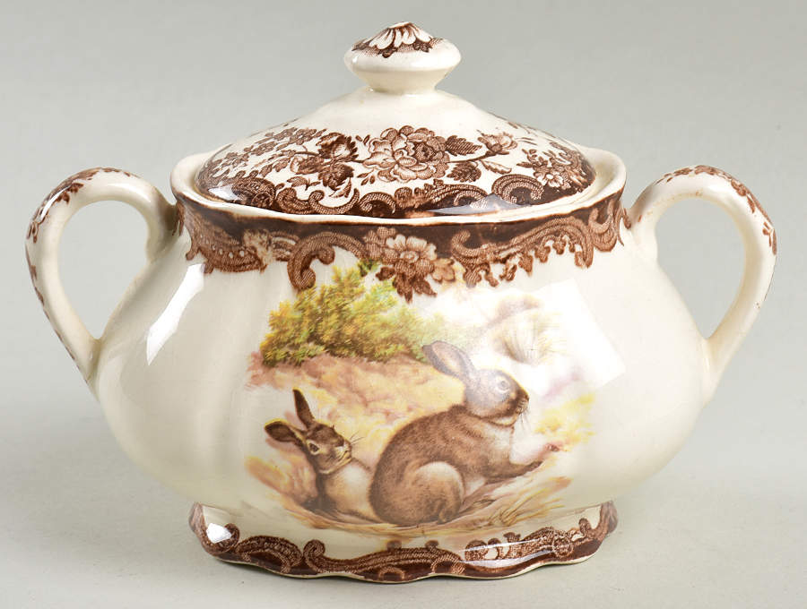 Game Series (Animals) Sugar Bowl & Lid by Palissy-1