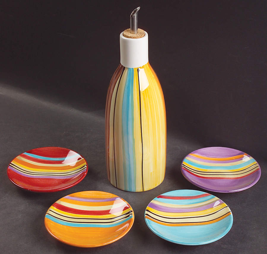 Equator Oil Jar Drizzler with 4 Motif Dipping Dish by Pfaltzgraff-1