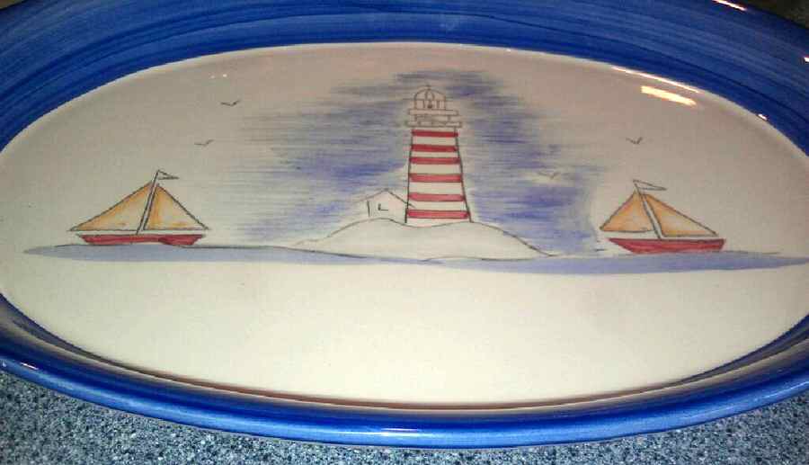 Ocean View 12" Oval Serving Platter by Portugal-1