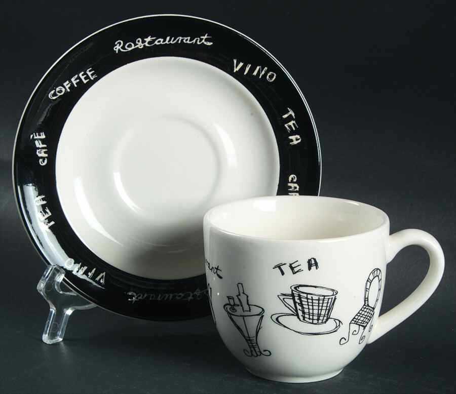 Cafe Soho Flat Cup & Saucer Set by Pier 1-1