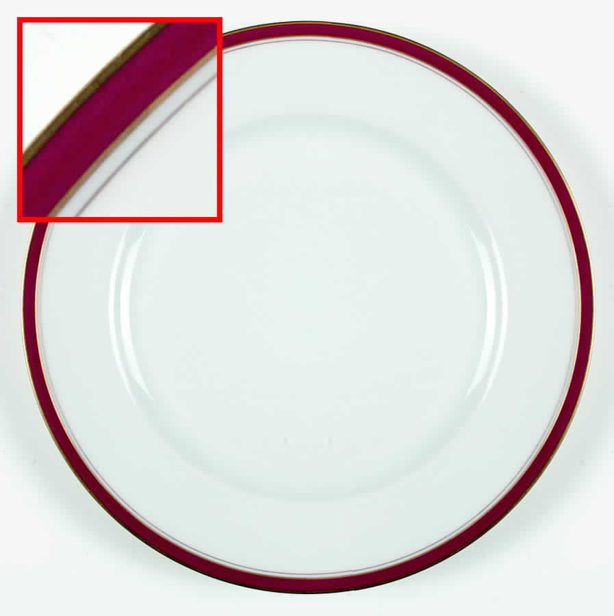 6040 Maroon Salad Plate by Porcelaine Lafarge-1