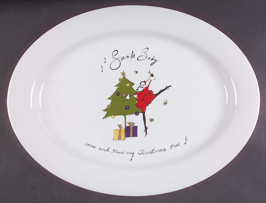 Santa Baby 17" Oval Serving Platter by Pottery Barn China-1