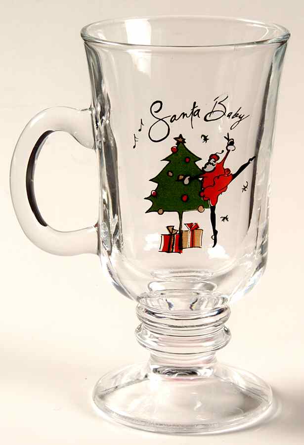 Santa Baby Glassware Irish Coffee by Pottery Barn China-1