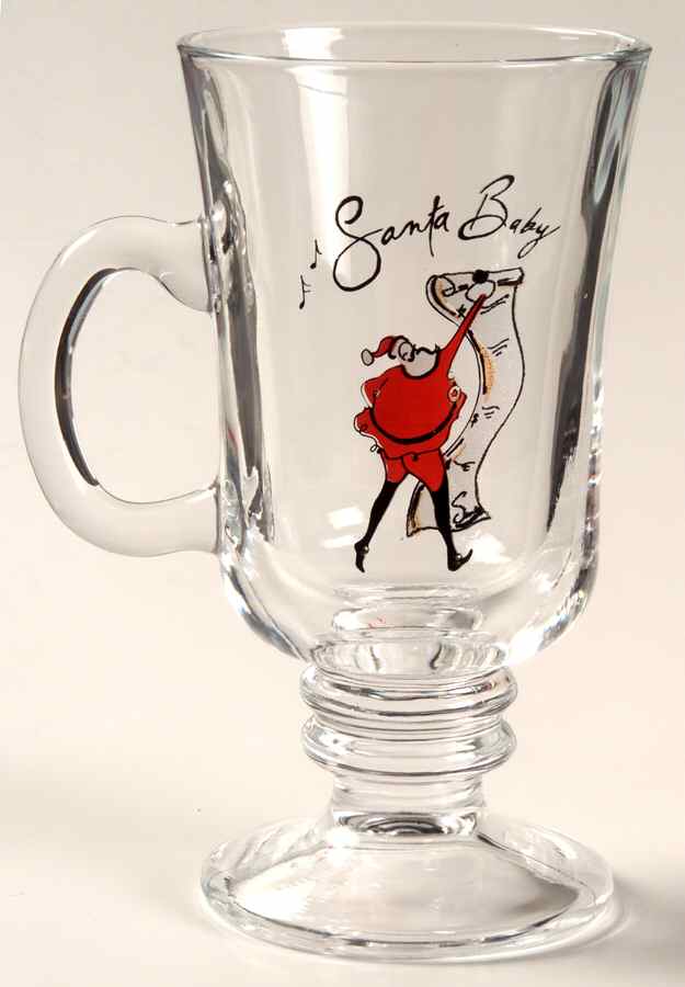 Santa Baby Glassware Irish Coffee by Pottery Barn China-1