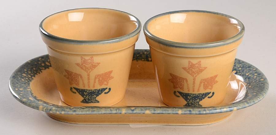 America (By Request 2004) Herb Pots with Tray (2 Pots and 1 Tray) by Pfaltzgraff-1