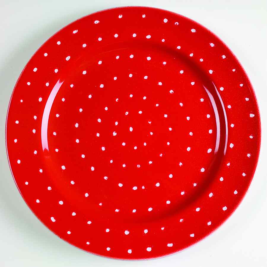 Linen Dot Ruby Dinner Plate by Presenttense-1