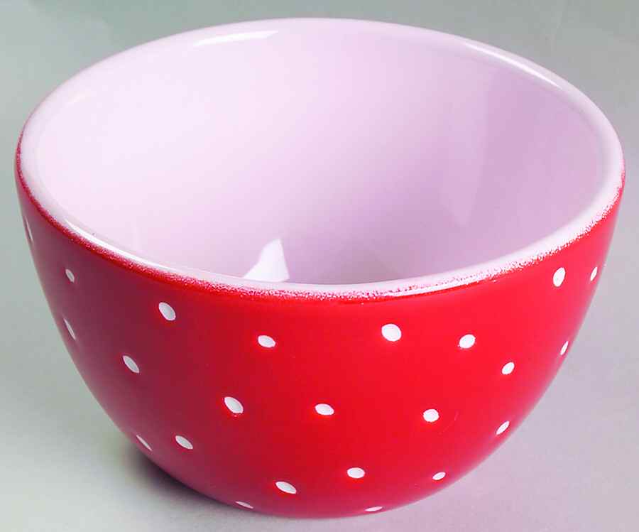 Linen Dot Ruby Coupe Cereal Bowl by Presenttense-1