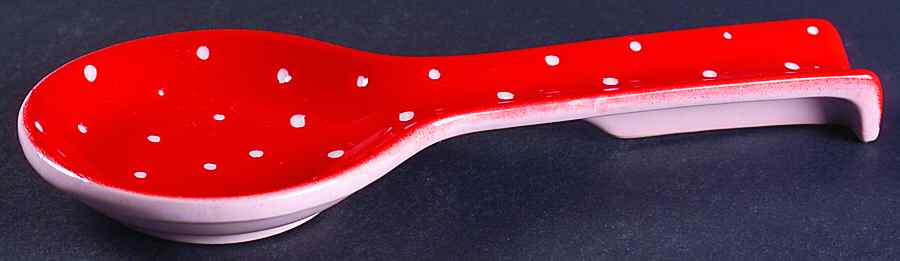 Linen Dot Ruby Spoon Rest/Holder (Holds 1 Spoon) by Presenttense-1