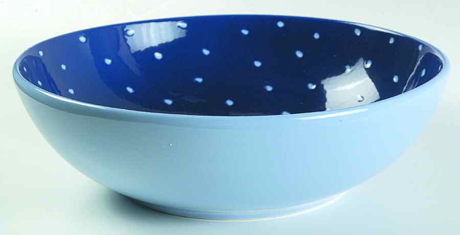 Linen Dot Periwinkle 11" Round Vegetable Bowl by Presenttense-1