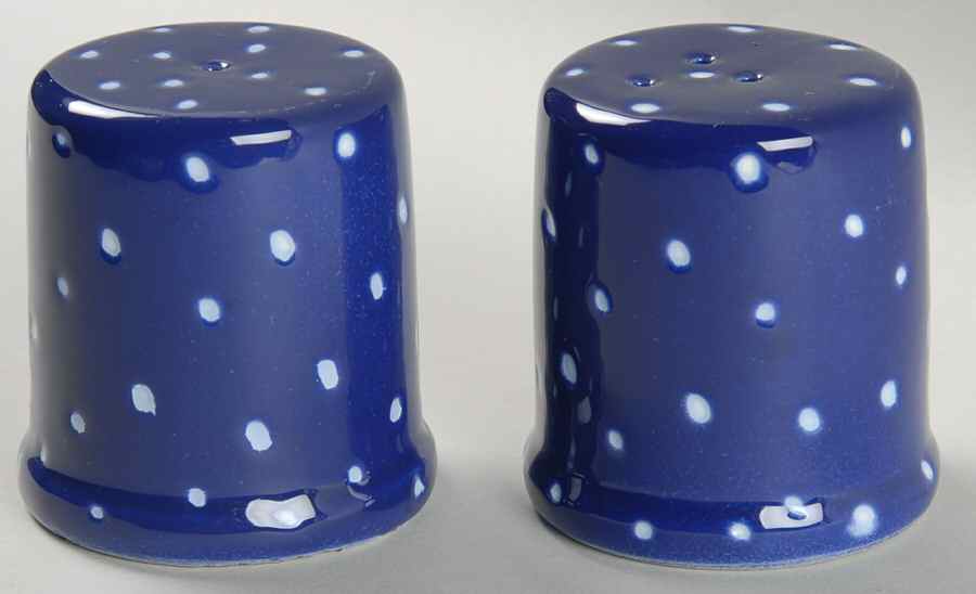 Linen Dot Periwinkle Salt & Pepper Set by Presenttense-1