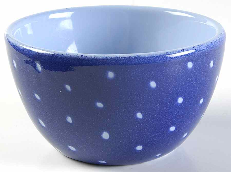 Linen Dot Periwinkle Coupe Cereal Bowl by Presenttense-1