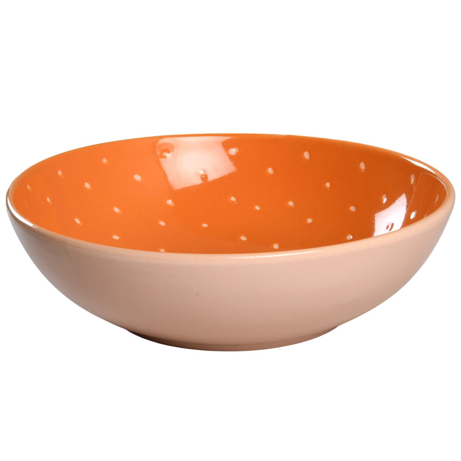 Linen Dot Marigold 11" Round Vegetable Bowl by Presenttense-1