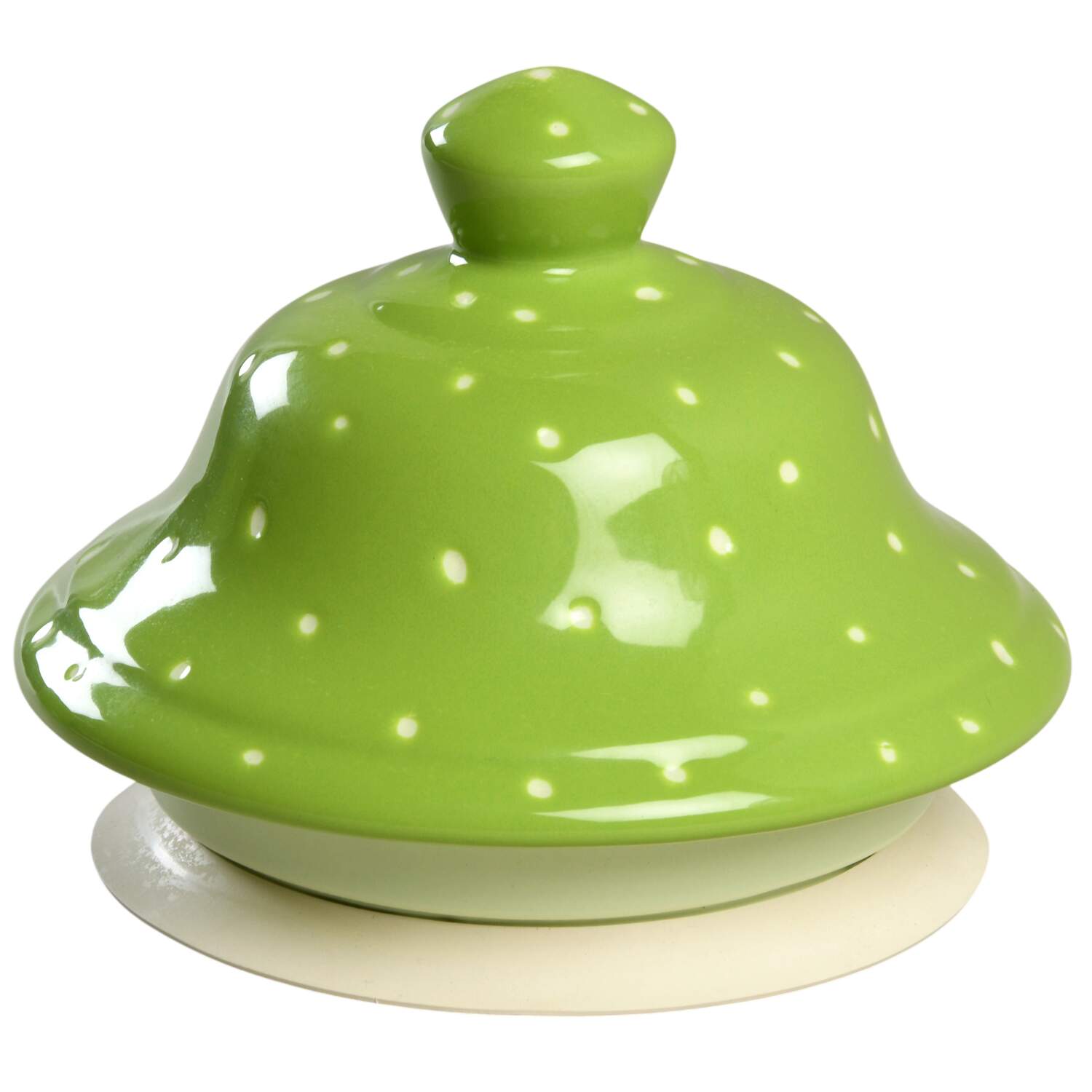 Linen Dot Lime Lid for Large Canister by Presenttense-1