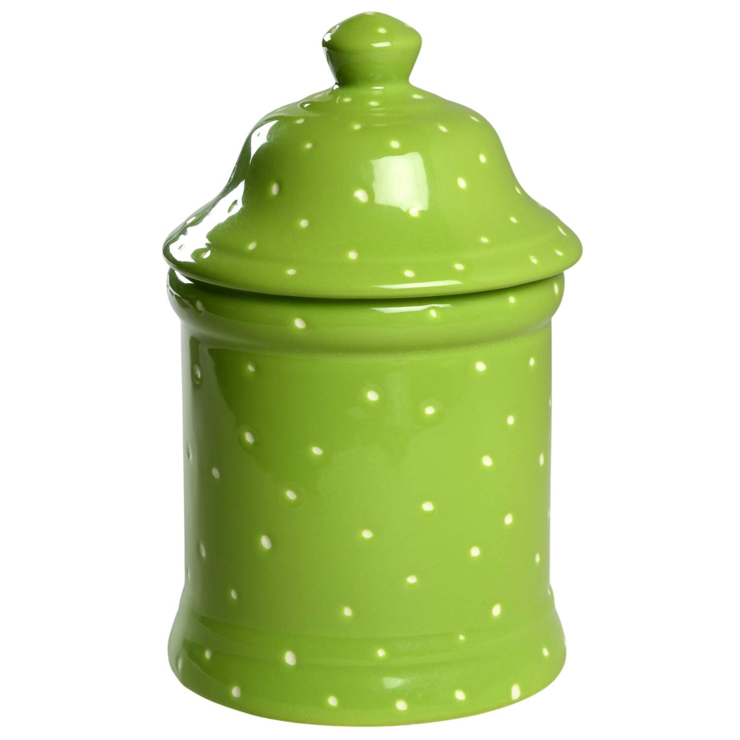 Linen Dot Lime Large Canister & Lid by Presenttense-1