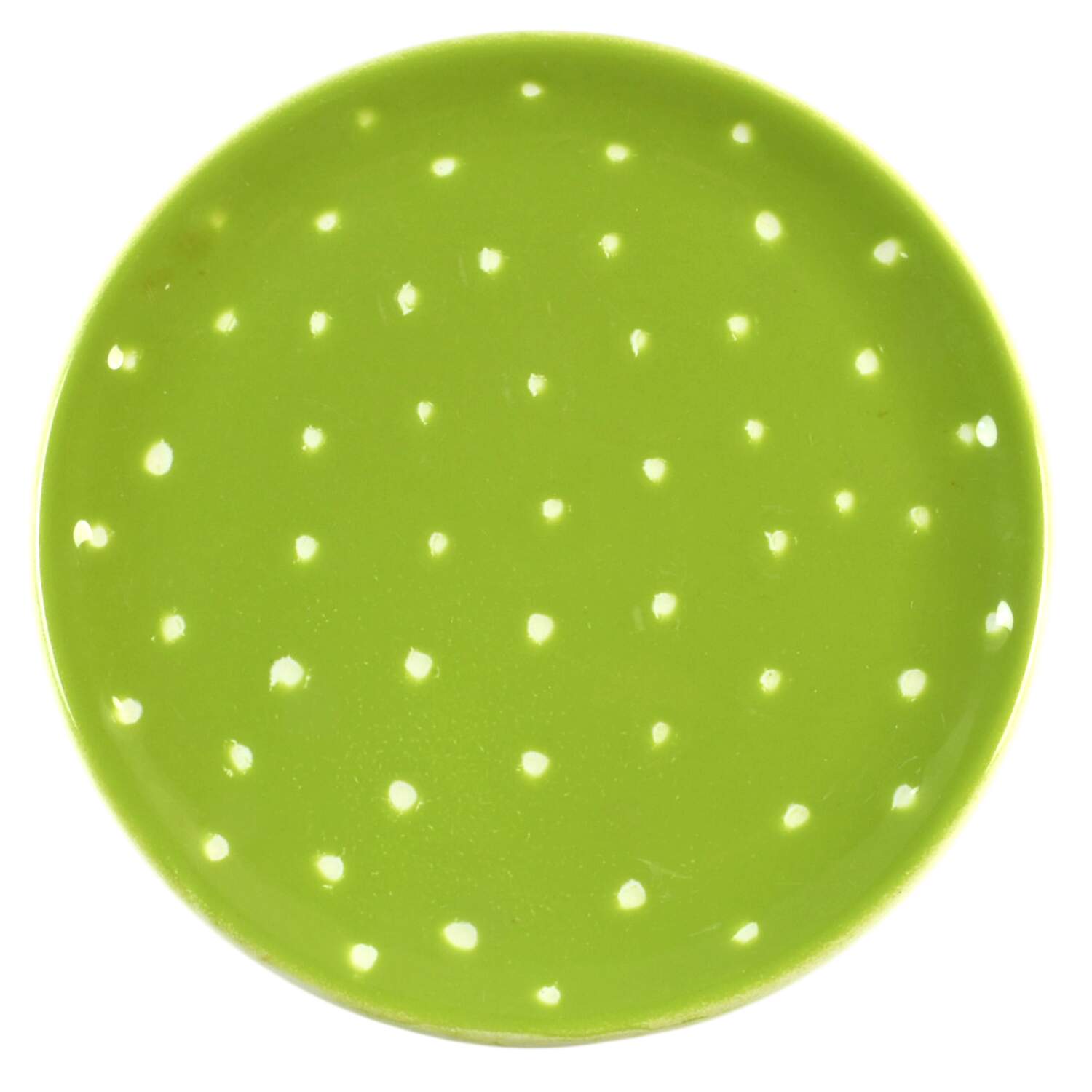Linen Dot Lime Canape Plate by Presenttense-1