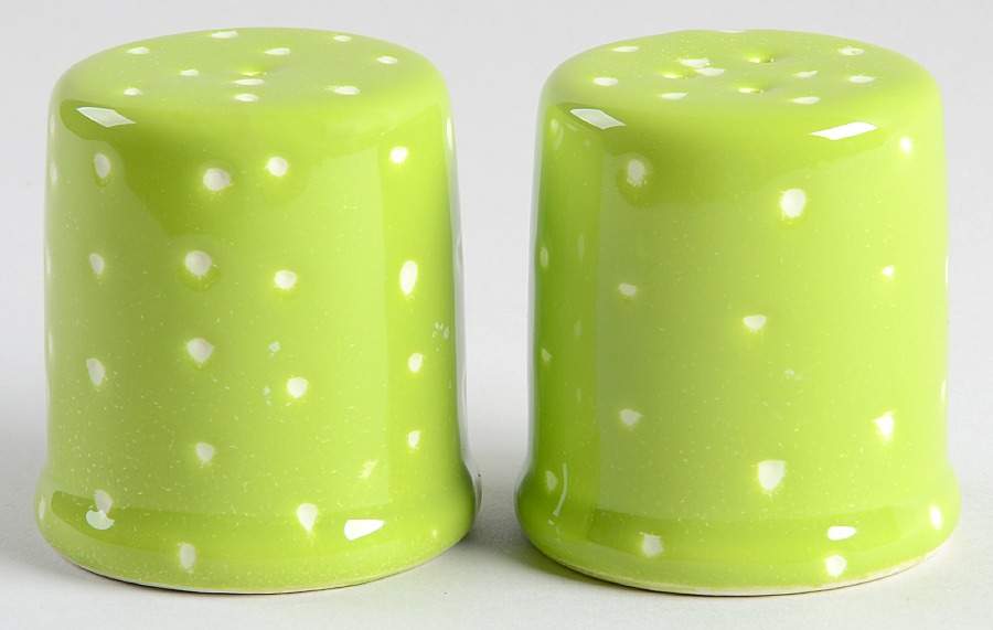 Linen Dot Lime Salt & Pepper Set by Presenttense-1