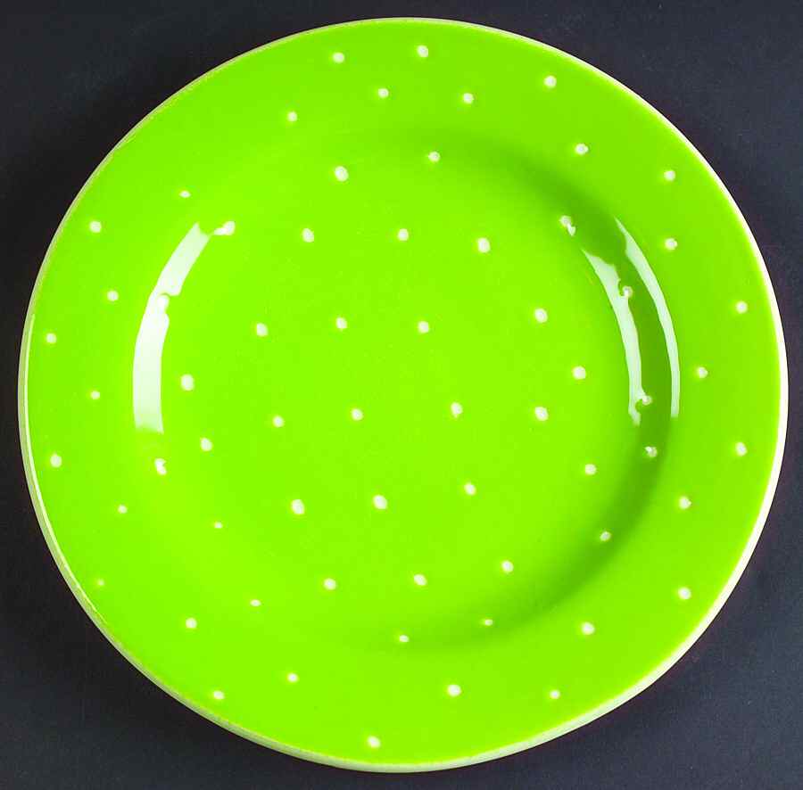 Linen Dot Lime Salad Plate by Presenttense-1