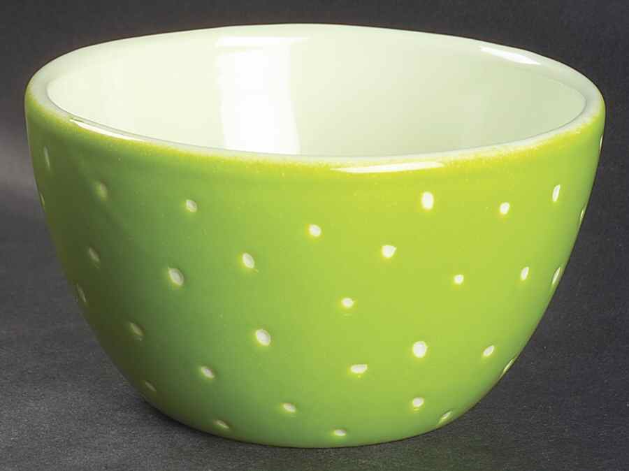 Linen Dot Lime Coupe Cereal Bowl by Presenttense-1