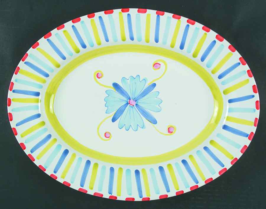 Santorini 16" Oval Serving Platter by Presenttense-1