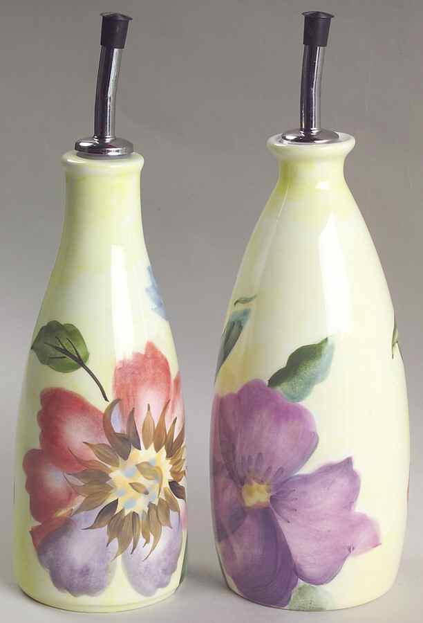 Flower Market Oil & Vinegar Jars with Drizzle Spouts by Pfaltzgraff-1