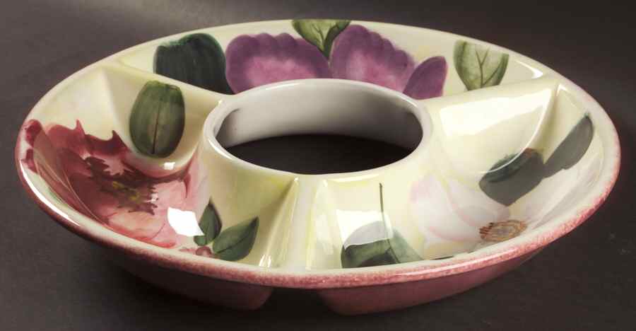 Flower Market Chip Bowl/Plate for Chip & Dip Set by Pfaltzgraff-1