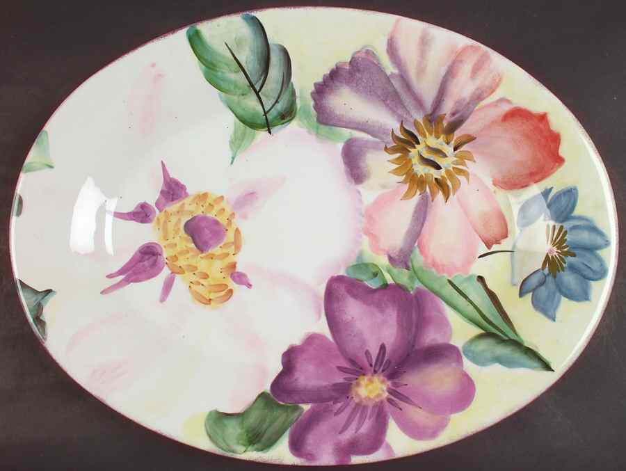 Flower Market 18" Oval Serving Platter by Pfaltzgraff-1