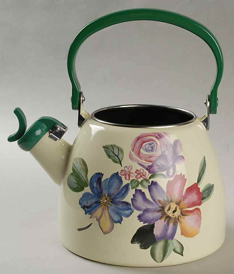 Flower Market Metal Whistler Kettle No Lid by Pfaltzgraff-1