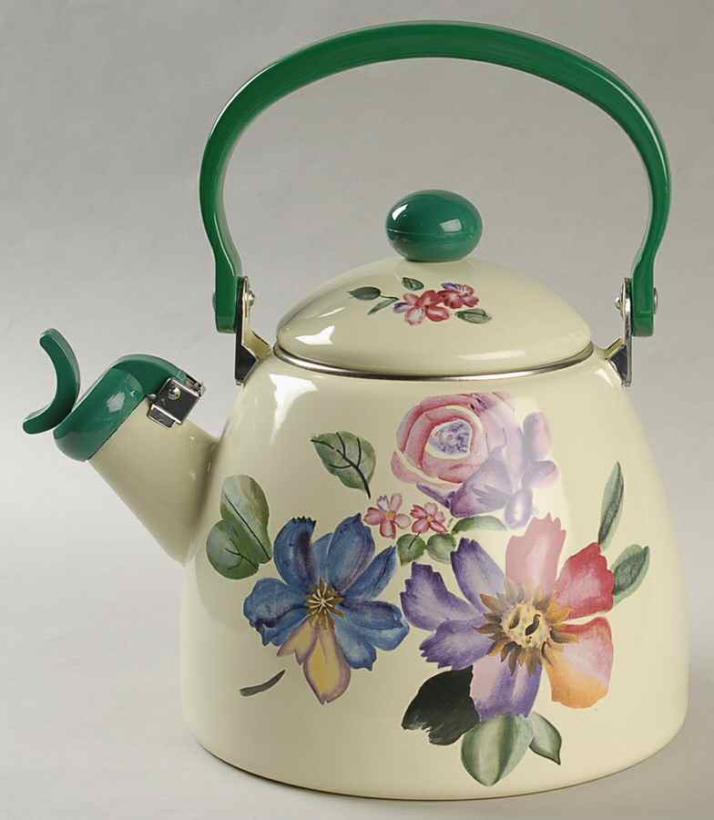 Flower Market Metal Whistler Kettle & Lid by Pfaltzgraff-1