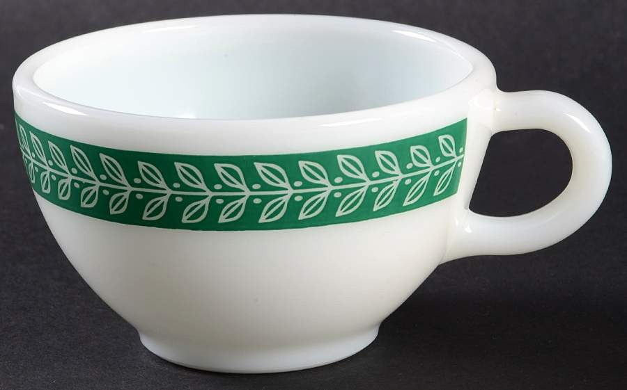 Autumn Bands Green Flat Cup by Pyrex-1