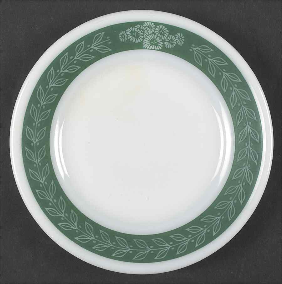 Autumn Bands Green Bread & Butter Plate by Pyrex-1