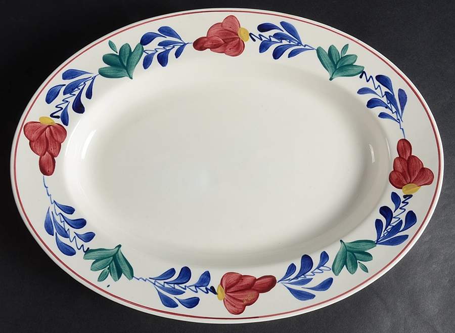 483 13" Oval Serving Platter by Petrus Regout & Co-1