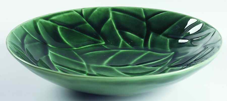 Jade Leaves 10" Large Salad Serving Bowl by Pier 1-1