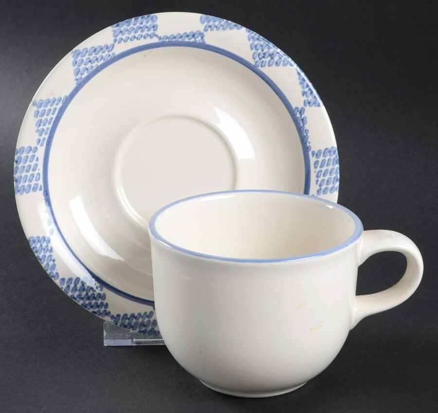 Hopscotch (No Fruit) Flat Cup & Saucer Set by Pfaltzgraff-1