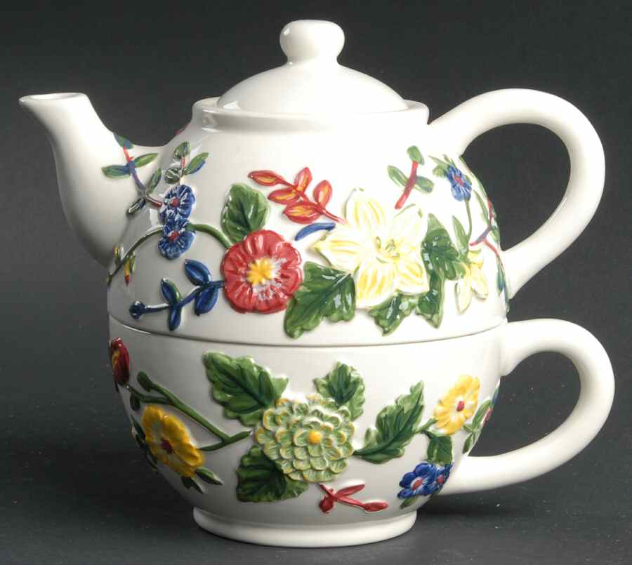 Paradise Accessories Individual Teapot & Lid with Cup by Pfaltzgraff-1